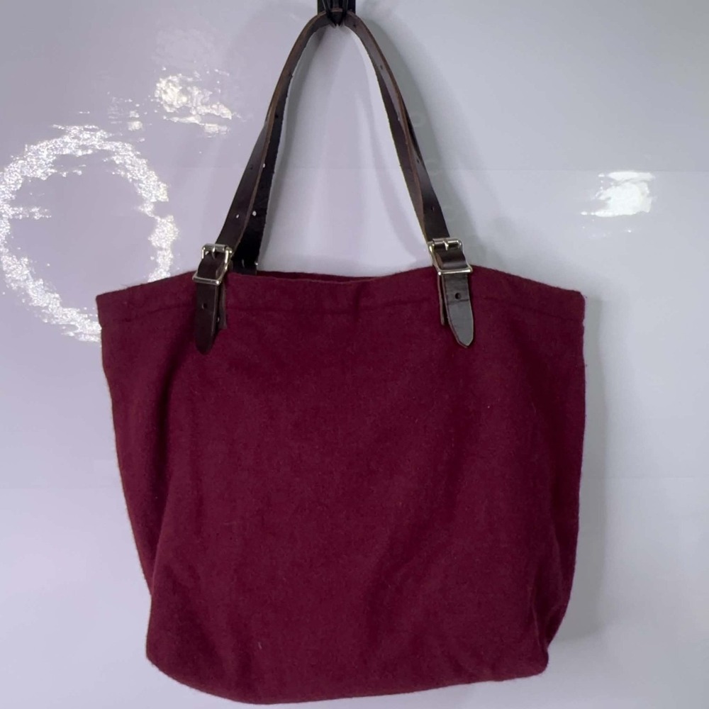 Duluth Pack x Barneys New York Wool Market Tote Burgundy Leather USA Made RARE